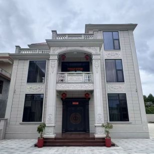 哈尔滨 芝麻白石材别墅干挂案例展示