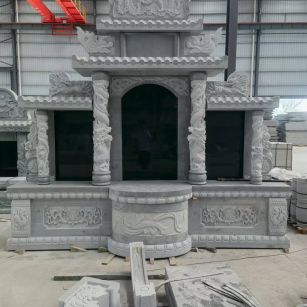 哈尔滨 芝麻灰高档墓碑，土墓，可定制