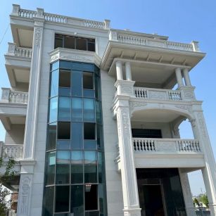 哈尔滨 芝麻白花岗岩别墅外墙干挂效果展示