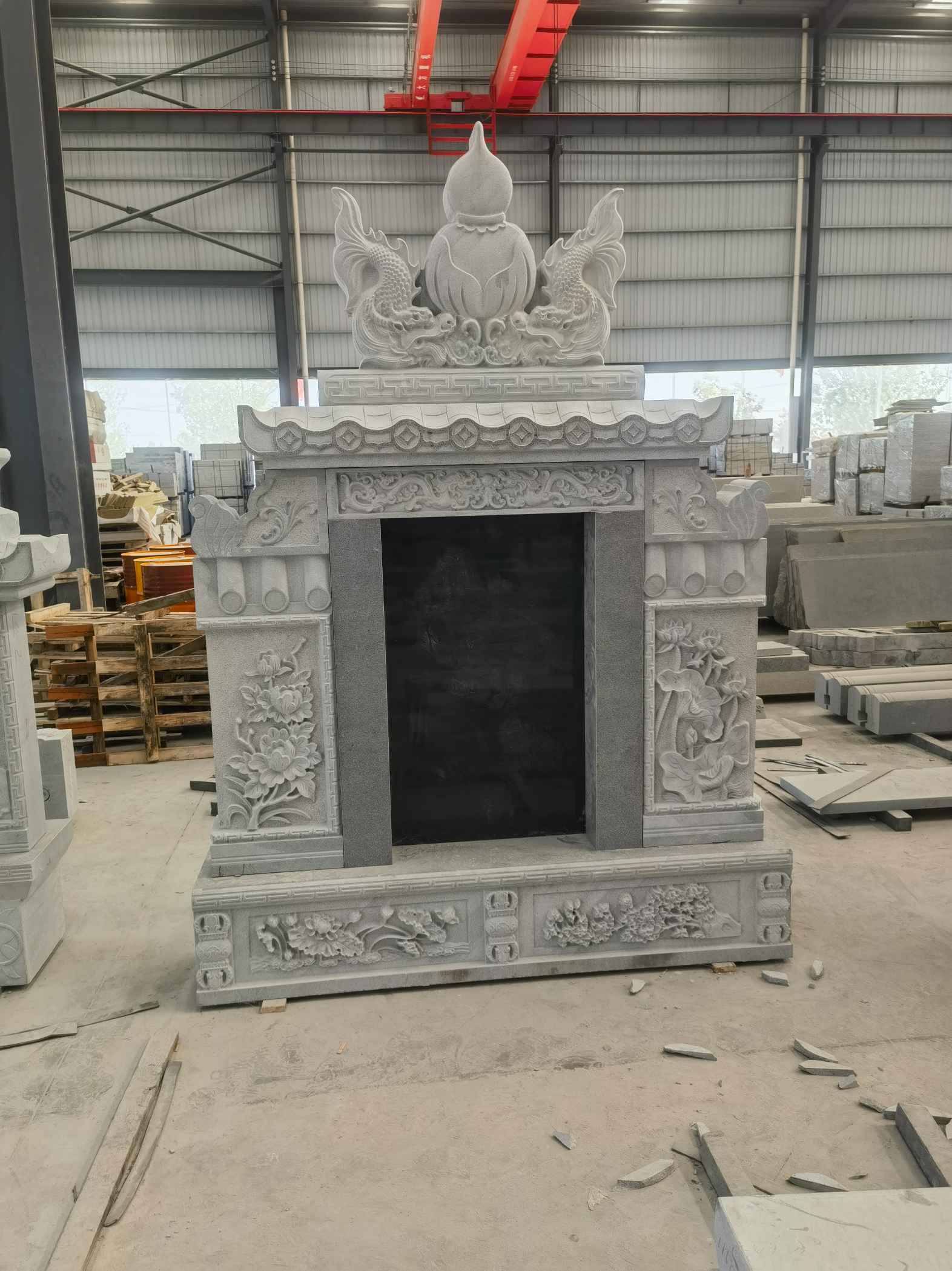 哈尔滨 芝麻灰高档墓碑、土墓，一套也支持定做