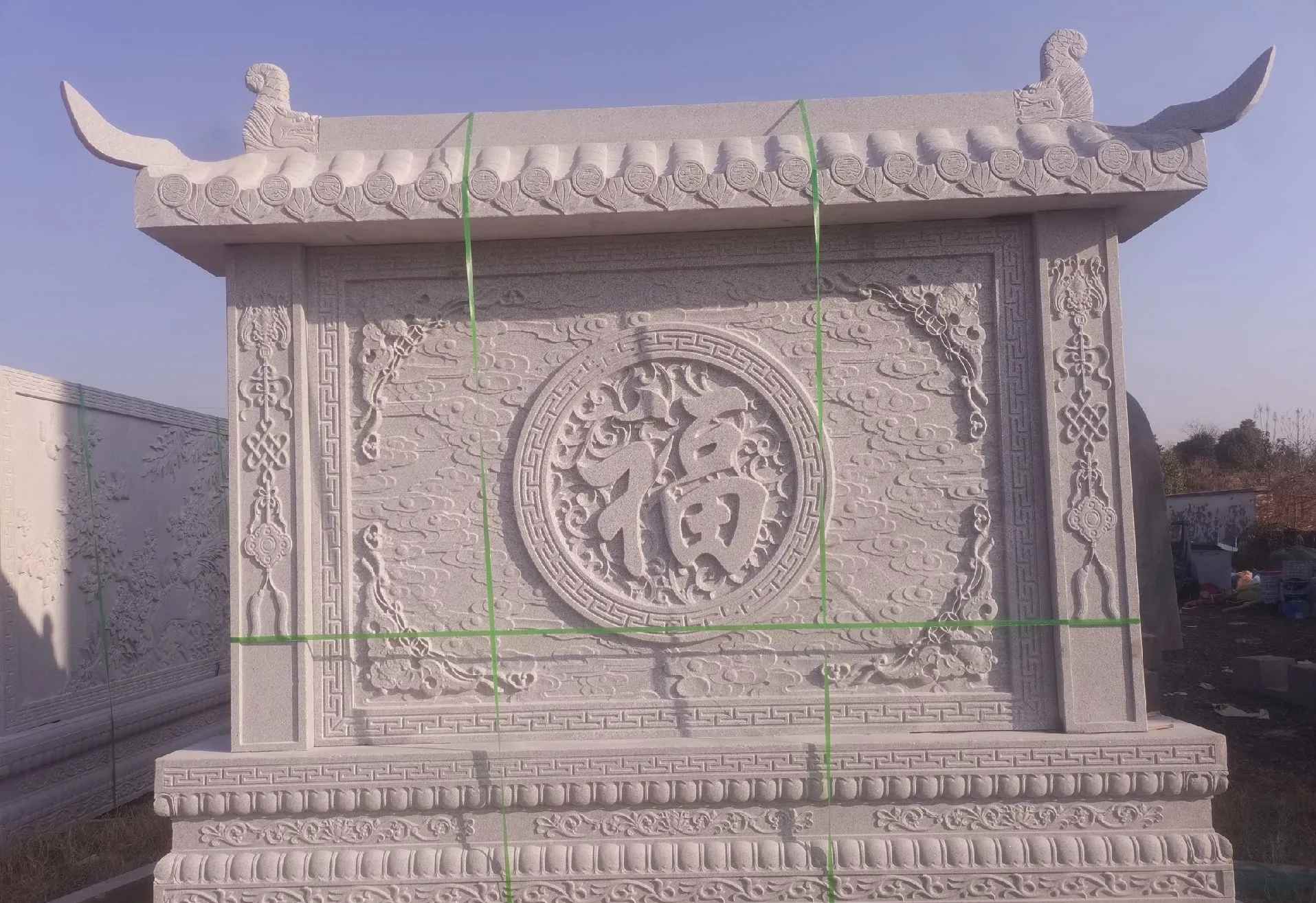 哈尔滨 芝麻白花岗岩屏风，照壁，影壁